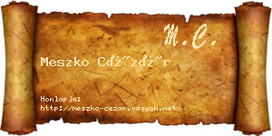 Meszko Cézár névjegykártya